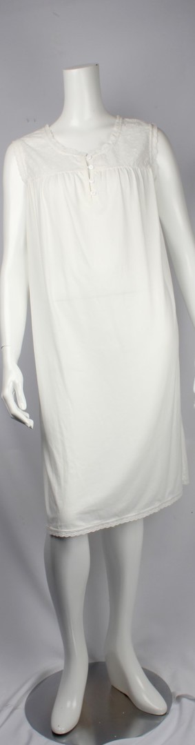 Bamboo Cotton  sleeveless nightie grey,ivory  Style: AL/ND-267IVORY image 0